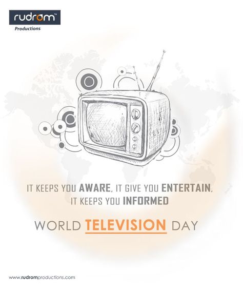 Rudrom Productions wish a very "World Television Day" It Keep you AWARE, it give you ENTERTAIN, it keeps you INFORMED. #HappyWorldTelevisionDay #WorldTelevisionDay #TVDay #TV #Television #rudromproductions #rudrom #rudromgroup World Television Day, Ads Creative, Film Movie, Personalized Items, Tv