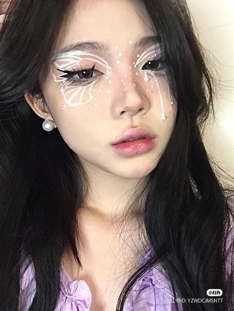 Makeup Looks Art, Eyeliner Inspo, E Girl Makeup, Makeup Filter, Makeup Korea, Ball Makeup, Angel Makeup, Vibrant Makeup, Butterfly Makeup