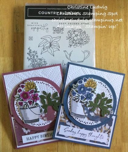 Country Flowers Flap Fold Card Stampin Up Country Flowers, Country Flowers Stampin Up Cards, Flap Fold Card, 2024 Card, Cricut Birthday Cards, Flowers Cards, Country Flowers, Cricut Birthday, Birthday Card Craft