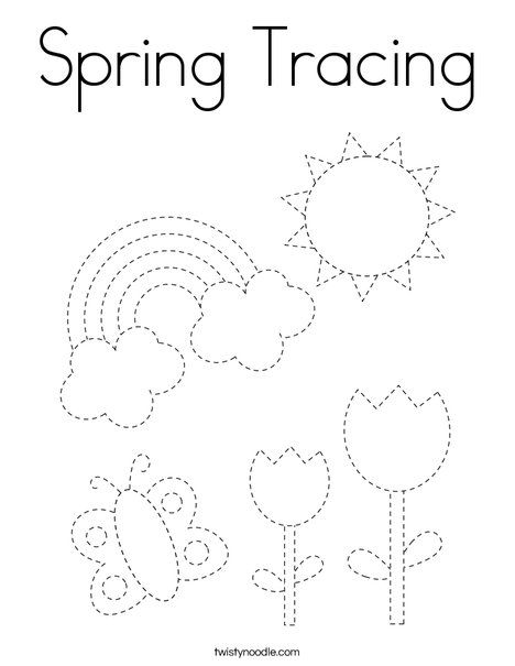 Spring Tracing Coloring Page - Twisty Noodle Tracing Coloring Pages, Spring Worksheets Preschool, Spring Worksheets, Spring Worksheet, Preschool Spring, Kindergarten Coloring Pages, Homeschool Preschool Activities, Preschool Tracing, Tracing Worksheets Preschool