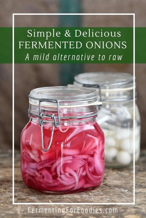 Fermented Onions Recipe, Fermented Onions, Soya Sauce Chicken, Fermented Vegetables Recipes, Onion Benefits Health, Zucchini Relish, How To Make Pink, Fermented Kimchi, Fermented Veggies