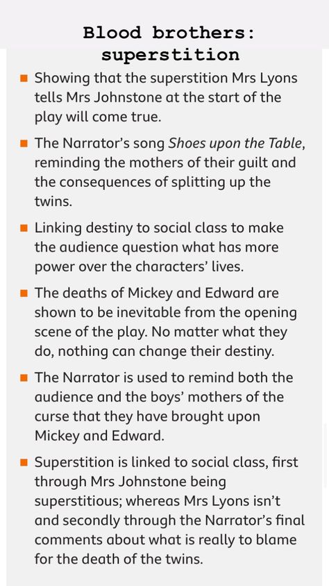 Blood Brothers Revision Gcse, Blood Brothers Musical, Drama Gcse, Gcse Drama, English Gcse, English Revision, Literature Notes, English Homework, English Literature Notes