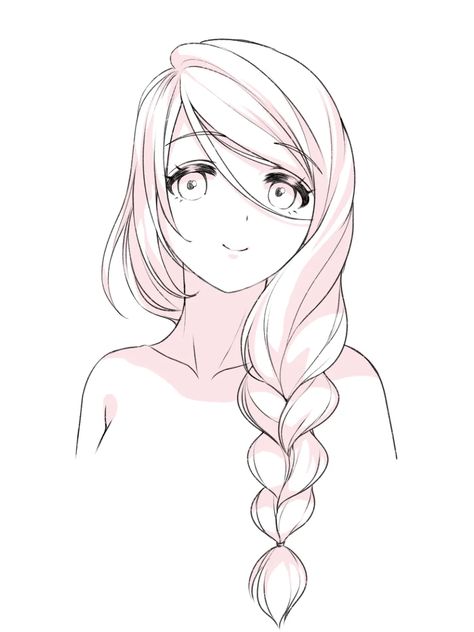 https://lunarmimi.net/wp-content/uploads/2022/10/Tut-11-Step-06-Side.webp Anime Braids, How To Draw Braids, Pelo Anime, Drawing Hair Tutorial, Manga Hair, Hair Sketch, Anime Hair, Hair Reference, Anime Drawings Tutorials