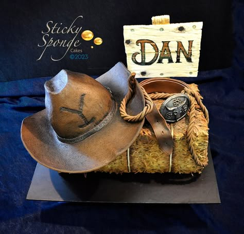 #yellowstone #cowboy #cowboyhat #cake #cakedecorating #cakeart #cakedecor #cakesdecor Yellowstone Cake, Hay Bale Cake, Cowboy Hat Cake, Western Birthday Cakes, Rip Yellowstone, Fish Cake Birthday, Men Cakes, Carved Cakes, Different Kinds Of Cakes