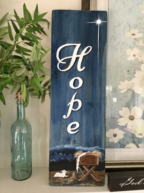 Christmas sign wooden hope painted Diy Christmas Crafts To Sell, Christmas Bazaar Ideas, Christmas Hope, Wooden Crafts Diy, Hope Christmas, Barn Wood Crafts, Handmade Christmas Crafts, Christmas Play, Hand Painted Christmas