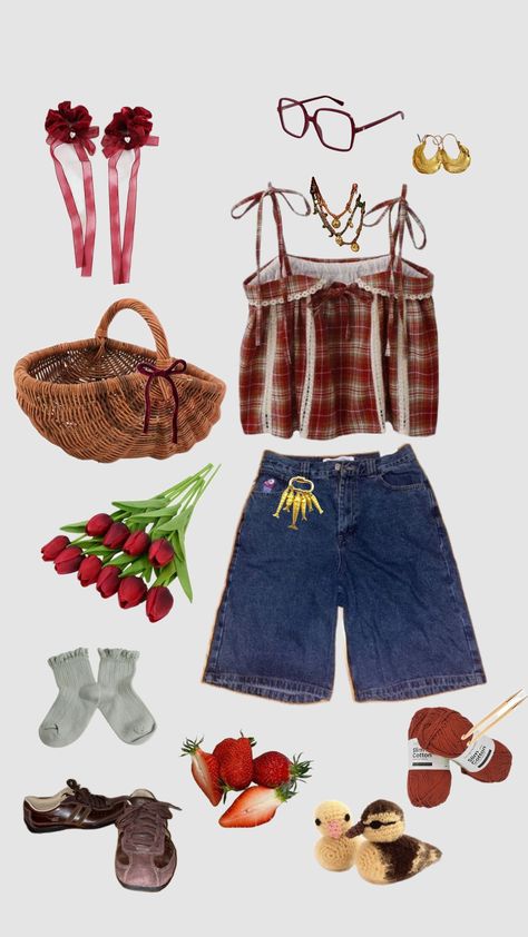 cute summer fit for a picnic with your lover or the girlies #summer #picnic #outfit #crochet Summer Picnic Outfit, Kidcore Fashion, Picnic Outfit Summer, 70s Inspired Outfits, Cute Summer Fits, Picnic Outfit, Thrifted Outfits, Funky Outfits, A Picnic