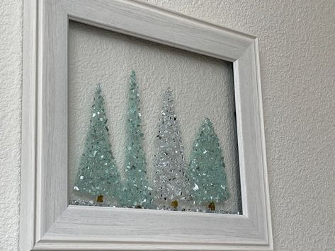 Sea Glass Tree Art Christmas Trees Wall Decor Sea Foam Glass Winter Trees Wall Art Crushed Glass Evergreen Tree Art Shelf Decor Snowy Tree - Etsy Glass Tree Art, Sea Glass Tree, Broken Glass Crafts, Ski House Decor, Art Shelf, Pine Tree Art, Cabin Wall Decor, Coastal Christmas Tree, Trees Wall Art