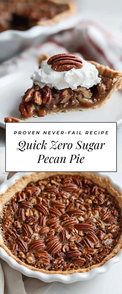 Image for Quick Zero Sugar Pecan Pie Thanksgiving Sugar Free Desserts, Low Sugar Pecan Pie Recipe, Low Sugar Pecan Pie, Low Sugar Pie Recipes, Sugar Free Pecan Pie Recipe, Pecan Pie Less Sugar, Pecan Pie For Diabetics, Best Sugar Free Desserts, Healthy Pie Recipe