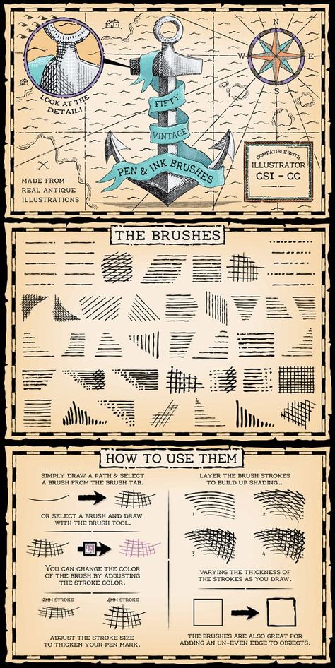 Inkscape Tutorials, Logos Retro, Illustrator Brushes, Vintage Pens, Graphisches Design, Adobe Illustrator Tutorials, Affinity Photo, Ink Brush, Graphic Design Tips