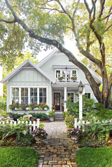 Cottage House Exterior, Copen Blue, Georgia Homes, Cottage Exterior, St Simons Island, Cute Cottage, St Simons, Casas Coloniales, Dream Cottage