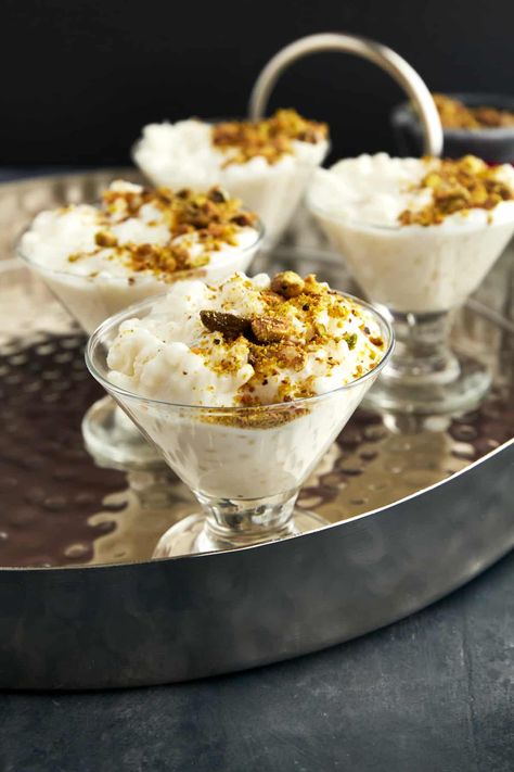 Rice Pudding With Raisins Easy, Lebanese Pudding, Vegan Baked Rice Pudding, Lebanese Rice Pudding, Basmati Rice Pudding, Easy Rice Pudding, Coconut Rice Pudding, Food Dolls, Coconut Pudding