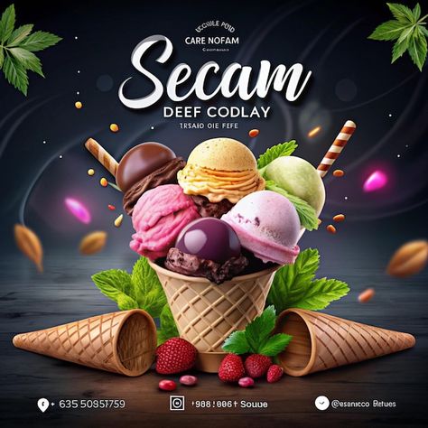 Photo ice cream instagram poster design | Premium Photo #Freepik #photo #sale #business #ice #food Ice Cream Poster Design, Ice Cream Instagram, Instagram Poster Design, Cream Poster, Ice Cream Poster, Instagram Poster, Premium Photo, Poster Design, Ice Cream