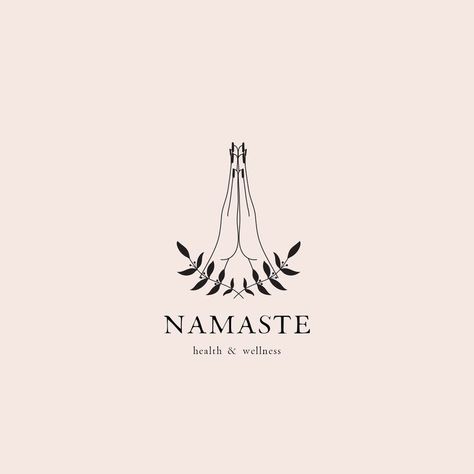 Minimalist Brand Design, Namaste Tattoo, Bohemian Logo Design, Namaste Hands, Namaste Art, Natural Cosmetics Brands, Bohemian Logo, Minimalist Brand, Yoga Logo