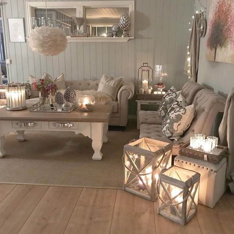 Lantern Decor Living, Romantic Living Room, Can We Just Talk, Shabby Chic Decor Living Room, Photo From, Shabby Chic Living, Shabby Chic Living Room, Cosy Living Room, Chic Living Room