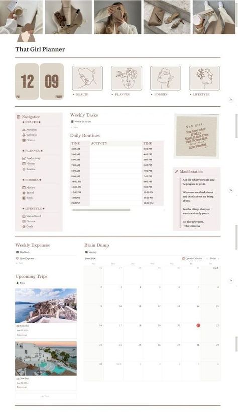 Notion template ideas 12 week year 🔥, Chic Pl Notion Template Ideas, 12 Week Year, Free Notion Templates, Notion Ideas, Planner Minimal, Life Planner Organization, Weekly Planner Free Printable, Weekly Planner Free, Everyday Planner