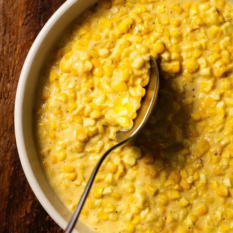 Coconut Creamed Corn | America's Test Kitchen Recipe Southwest Creamed Corn, Rudy’s Bbq Creamed Corn Recipe, Rudy’s Creamed Corn Recipe, Damn Delicious Creamed Corn, Flemings Creamed Corn, Corn Side Dish, Cooking App, Kitchen Logo, America's Test Kitchen Recipes