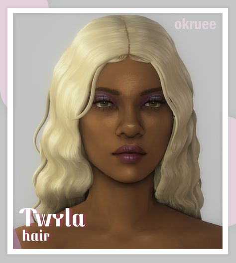 twyla hair | okruee on Patreon Wolf Cut Sims 4 Cc, Sims 4 Curly Hair, Ts4 Hair, Sims 4 Traits, Mod Hair, Cc Hair, Pelo Sims, The Sims 4 Packs, Sims 4 Cc Folder