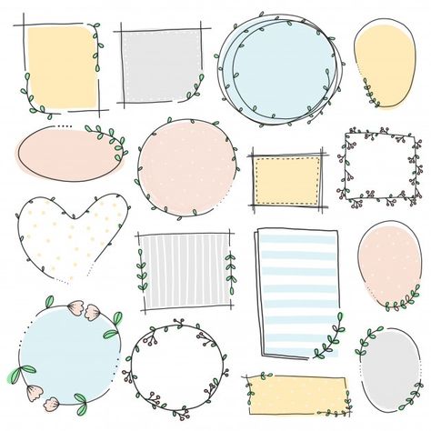 Doodle Boarders And Frames, Borders For Pictures, Flower Frame Design Simple, Simple Designs For Projects Border, Border Drawing Design Doodle Frames, Drawing Frames Border, Border For Pictures, Circle Design For Project, Frame Design Border Drawing