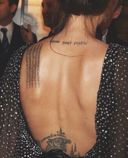 Angelina Jolie Jewerly Tattoo, Girl Rib Tattoos, Letter S Tattoo, Angelina Jolie Tattoo, Tattoo Neck, Irish Tattoos, Samoan Tattoo, Lettering Tattoo, Tattoo Designs And Meanings