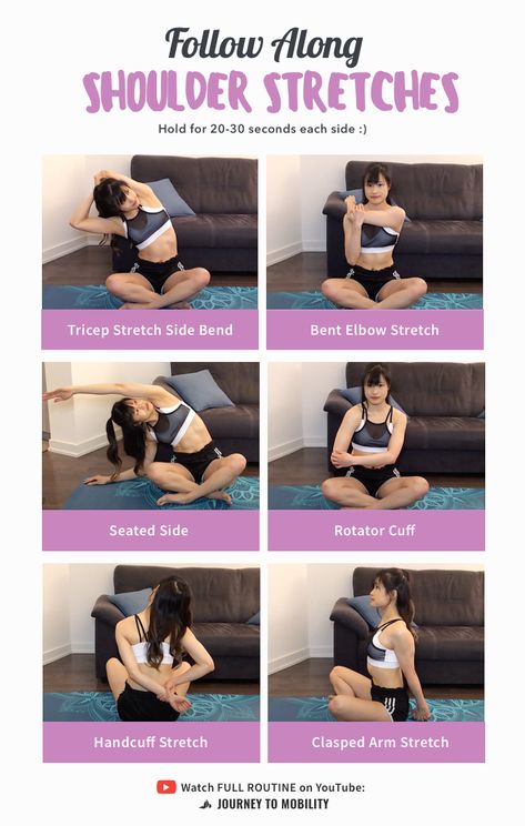 Stretching Exercises For Shoulders, Stretches For Upper Back And Shoulders, Shoulder Stretches For Pain, Stretches For Tight Shoulders, Stretches Everyday, Stretching Exercises For Beginners, Rotator Cuff Stretches, Core Mobility, Shoulder Mobility Exercises