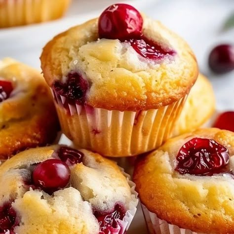 Lemon Cranberry Muffins Baked Stuffing, Lemon Cranberry Muffins, Lemon Cranberry, Peanut Butter Recipe, Strudel Recipes, Cranberry Dessert, Cranberry Orange Muffins, Raspberry Muffins, Scone Recipes