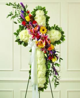 send sympathy flowers to a funeral home today... Floral Arrangements For Men, Cross Flower Arrangement, Flower Sprite, Mums Flowers, Grave Decorations, Sympathy Flowers, Flowers For You, Same Day Flower Delivery, Fresh Cut Flowers