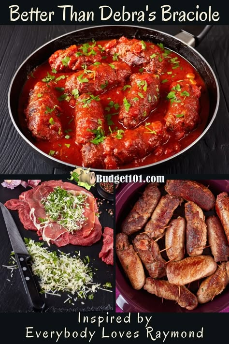 Braciole Recipe Italian, Steak Pizzaiola, Beef Braciole, Braciole Recipe, Everybody Loves Raymond, Recipe Italian, Beef Roll, Italian Dinner Recipes, Food Inspired