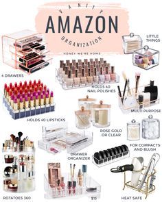 Amazon Organization, Rangement Makeup, Organization Vanity, Drugstore Makeup Tutorial, Beauty Room Vanity, Makeup Drawer Organization, Makeup Storage Organization, Makeup Organization Vanity, Makeup Drawer