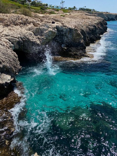 Cyprus Summer, Aiya Napa, Greece Water, Cyprus Aesthetic Ayia Napa, Cyprus Aesthetic Larnaca, Ocean Cliffs Aesthetic, Ayia Napa, Summer Blue, Cyprus