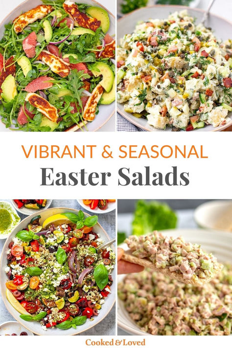 In this collection, I’ll be sharing some lovely Easter salads with you. These include some green, tossed varieties with delightful spring veggies alongside classic potato and pasta salad favourites. These Easter salad ideas are great for Easter or any other special event throughout the season. via @irena_macri Easter Green Salad Recipes, Easter Green Salad, Spring Salads For Easter, Easter Pasta Salads Ideas, Spring Salads Easter, Easter Salads Green, Tossed Salad Ideas, Tossed Green Salad Recipes, Easter Salad Ideas