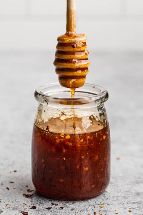 Homemade Hot Honey - Tastes Better From Scratch Honey Sauce Recipe, Homemade Hot Honey, Food Baddie, Hot Honey Recipe, Dairy Free Recipes Easy, Honey Salmon, Homemade Ketchup, Crispy Sweet Potato, Homemade Mixes