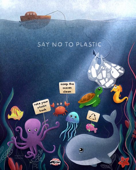 Water Pollution Poster, Save Water Poster Drawing, Your Name Wallpaper, Say No To Plastic, Ocean Drawing, Ocean Pollution, Ra Ideas, Trash Art, Cloth Dolls Handmade