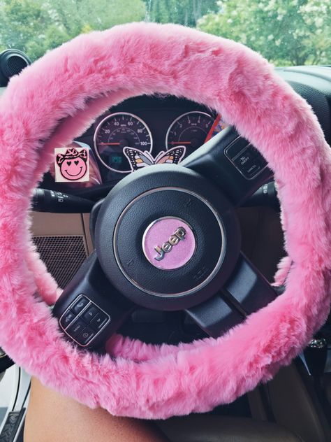 Pink Jeep Accessories, Pink Jeep Wrangler, Hot Pink Cars, Pink Car Seat Covers, Pink Steering Wheel Cover, Pink Car Seat, Pink Wheels, Pink Car Accessories, Ferrari 250 Gto