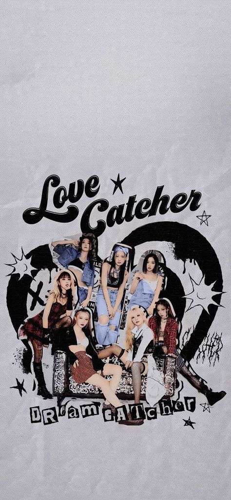 Dreamcatcher Lockscreens, Dreamcatcher Background, Angel Wings Background, Dreamcatcher Wallpaper, Kpop Backgrounds, Dream Catcher Art, Pop Posters, Kpop Posters, Band Posters