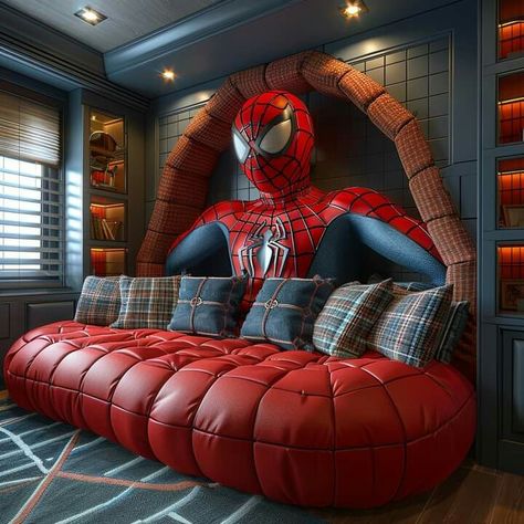 Spiderman House, Spiderman Bed, Themed Living Room, Ancient Egypt Fashion, Egypt Fashion, Woodworking Cabinets, Comic Book Superheroes, Dc Comic Books, Bedroom Decor Design