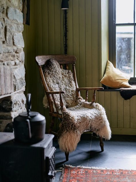 Faraway Farm SA20 - other uk houses - 044 Bothy Interiors, Scotland Cottage Interior, Scottish Farm Aesthetic, Old Scottish House Interior, Scotland House Aesthetic, Scotland Farm Aesthetic, Stone Feature Wall, Open Fireplace, Deco Boheme