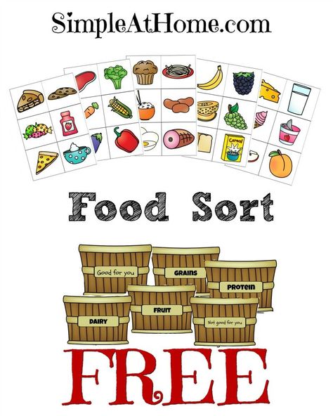 FREE Food Groups Sort Printables Healthy Food Activities, Preschool Food, Unit Studies Homeschool, Healthy And Unhealthy Food, Nutrition Activities, Homeschool Lesson Plans, Health Fair, Food Activities, Packing Kids