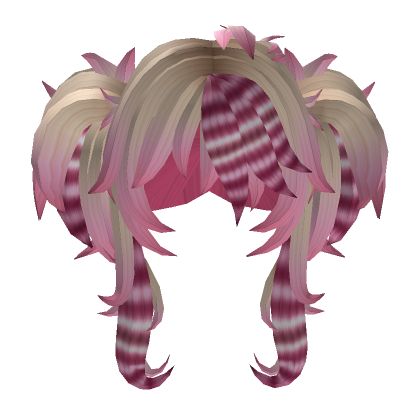 Blonde Pink Emo With Raccoon Medium Pigtails Hair Cute Hair Pigtails, Puppy Ears Hairstyle, Pink And Blonde Raccoon Tail Hair, Pink And Purple Raccoon Tail Hair, Scene Pigtails, Scene Hair Raccoon Tail, Therian Hairstyles, Pink Racoon Tail Hair, Blonde Raccoon Tail Hair