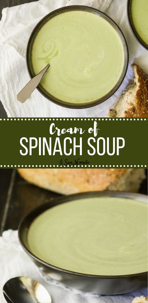 Cream of Spinach Soup - I Say Nomato Clear Liquid Diet Recipes, Cream Of Spinach, Cream Of Spinach Soup, Creamy Spinach Soup, Liquid Diet Recipes, Clear Liquid Diet, Nightshade Free Recipes, Creamed Spinach Recipe, Spinach Soup Recipe