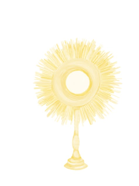 I devoutly adore You.  #catholic #catholicart #monstrance #yellow #gold #worship #adoration #jesus #latin #adore #eucharist Monstrance Drawing, Eucharist Drawing, Monstrance Catholic, Eucharist Art, Catholic Drawings, Catholic Watercolor, Adoration Catholic, Mexican Catholic Art, St Philip Neri