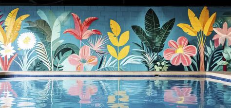 Keeping Animals & Critters Out of Your Pool - In The Swim Pool Blog Pool Wall Mural Ideas, Poolside Mural, Pool Wall Mural, Swimming Pool Mural, Fence Mural Ideas, Pool Wall Decor, Barn Mural, Above Ground Pool Heater, Pool Mural