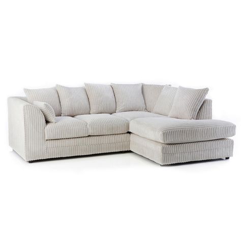 Dunelm Chicago Cream Jumbo Cord Right Hand Corner Sofa Cord Sofa, Creme Sofa, Sofa Cream, Corner Chaise, Cream Sofa, 3 Piece Sofa, Colourful Living Room, Corner Sofa Bed, Sit Back And Relax