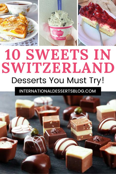 Switzerland Desserts Recipes, Deserts From Around The World, Swiss Dessert Recipes, Dutch Dessert Recipes, Summer Sweets Desserts, Easy Desserts From Around The World, Swiss Desserts Traditional, Swedish Dessert Recipes, European Christmas Desserts