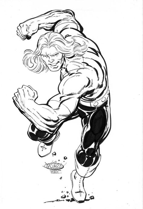 John Byrne Art, Doc Samson, Hulk Art, Spiderman Art Sketch, Black And White Comics, John Byrne, Marvel Drawings, Hulk Marvel, Commissioned Artwork