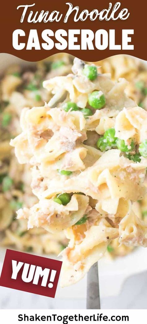 This easy tuna noodle casserole is a classic, budget-friendly dish ready in just 30 minutes. You can make this family favorite with just 6 simple ingredients (and no cheese!) Tuna Noodle Casserole No Cheese, Cold Tuna Noodle Casserole, Tuna Noodle Casserole For Two, Tuna Hotdish, Tuna Noodle Casserole For One, No Soup Tuna Noodle Casserole, Tina Casserole Tuna Noodle, Tuna Noodle Casserole Easy, Pasta Casserole Dishes