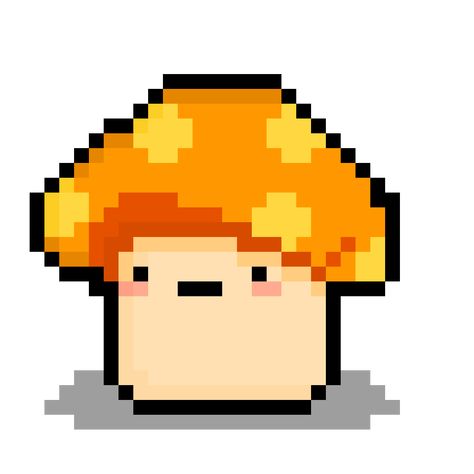 Maplestory Mushroom Maplestory Art, Pixel Art Mushroom, Mushroom Pixel Art, Pixel Pacman, Mushroom Pixel, Art Mushrooms, Tapestry Ideas, Design Art Drawing, Minecraft Pixel Art