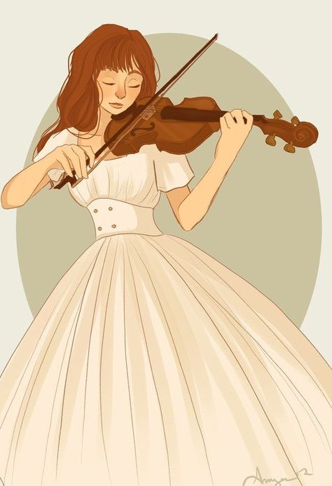 Violin Illustration, Violin Drawing, Girl Playing Violin, Drawing Of Girl, Violin Player, Violin Art, Playing Violin, Selection Series, Kiera Cass