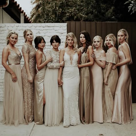 Glitter Bridesmaid Dresses, Wedding Secrets, Bridal Entourage, Secret Secret, Nye Wedding, Champagne Bridesmaid Dresses, Champagne Bridesmaid, Gold Bridesmaid Dresses, Cinderella Story