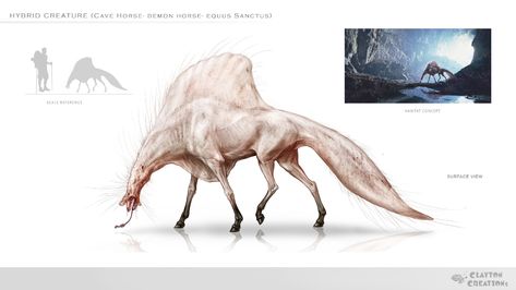 ArtStation - Cave Horse, Clayton D'mello Fantasy Cave, Cave Environment, Demon Horse, Cave Animals, Every Dog Breed, Sense Of Smell, Rare Species, Alien Design, Alien Concept Art