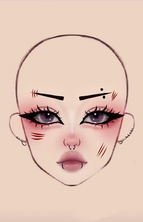 Simple Cute Halloween Makeup, Makeup Halloween Simple, Makeup Looks Drawing, Makeup Ideas Drawing, Makeup Tutorials Step By Step, Make Up Guide, Maquillage Halloween Simple, Asian Makeup Tutorials, Holloween Makeup